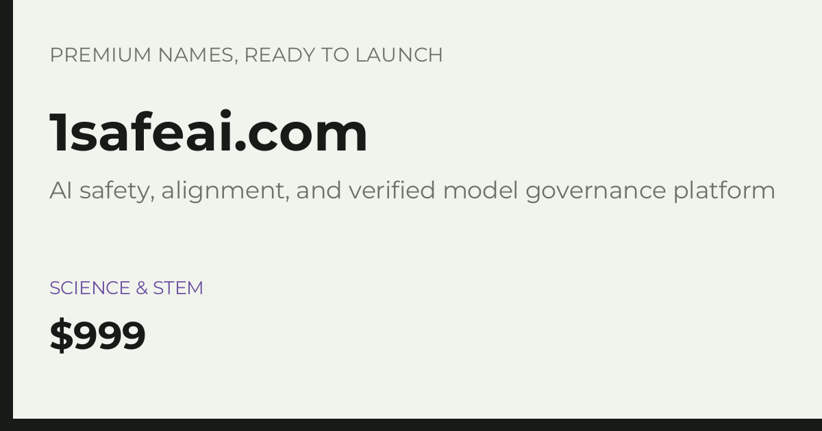 Brand preview for 1safeai.com