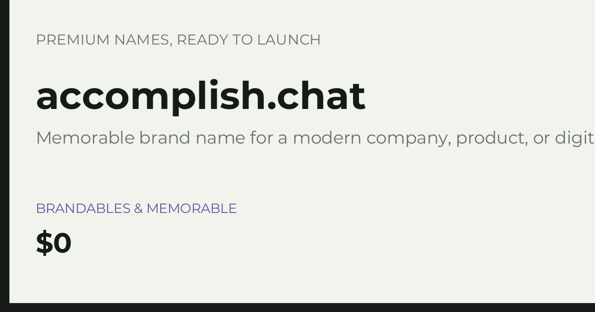 Brand preview for accomplish.chat