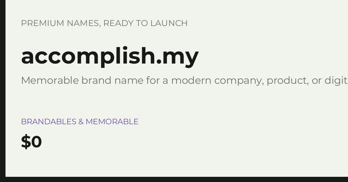 Brand preview for accomplish.my