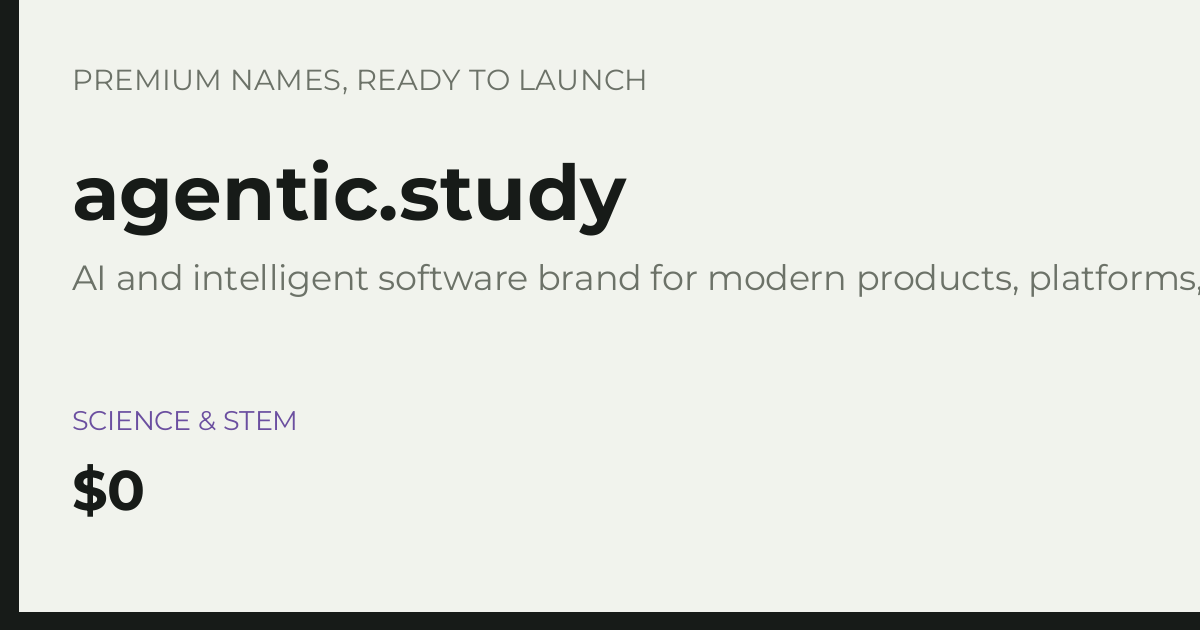 Brand preview for agentic.study