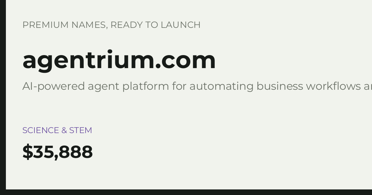 Brand preview for agentrium.com