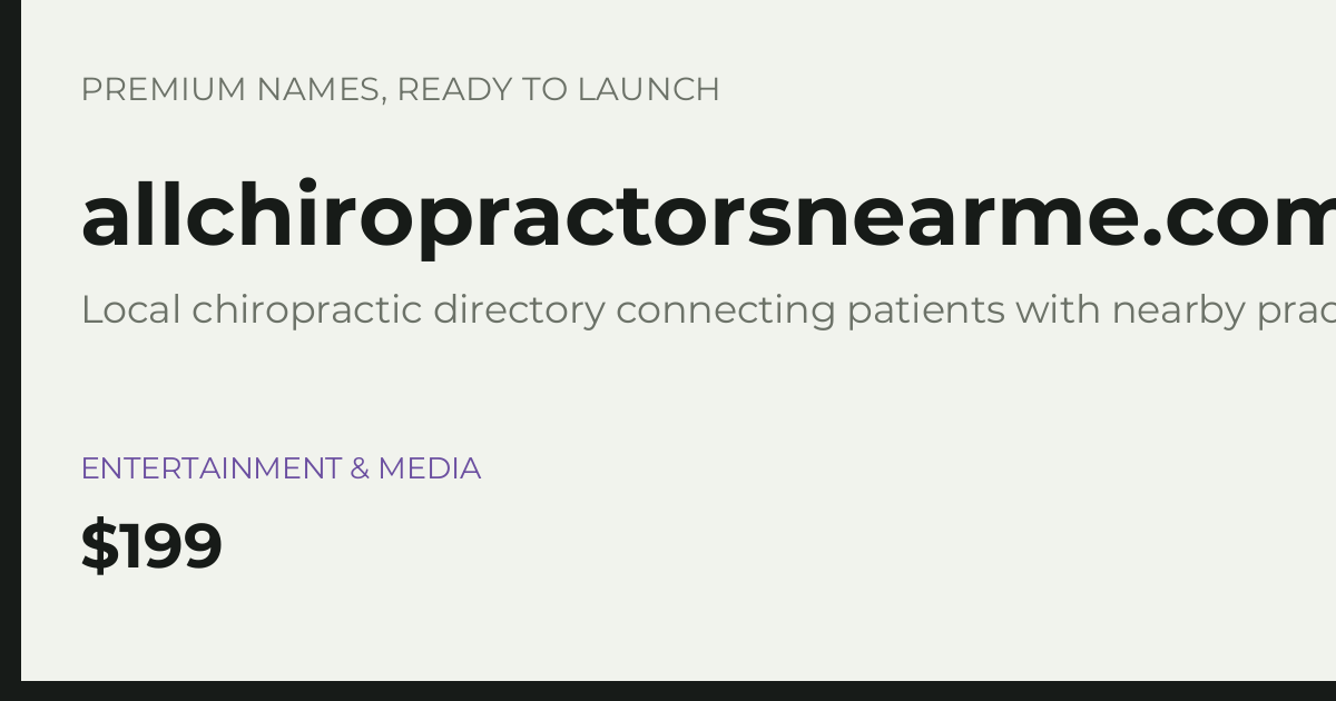 Brand preview for allchiropractorsnearme.com