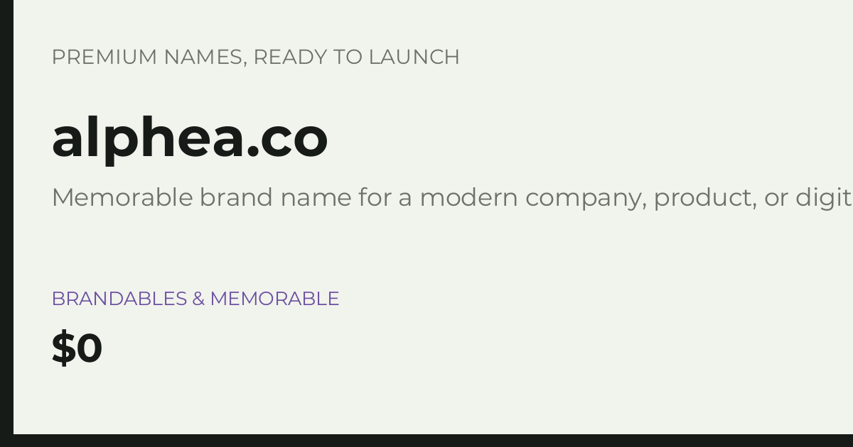 Brand preview for alphea.co