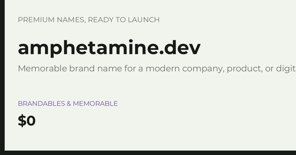 Brand preview for amphetamine.dev