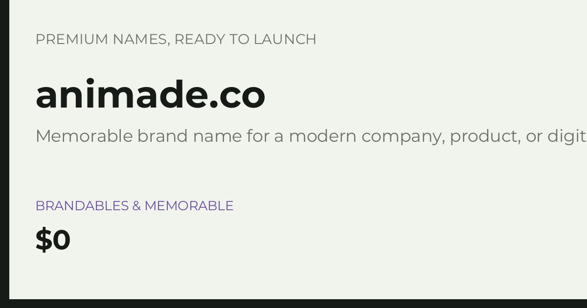 Brand preview for animade.co
