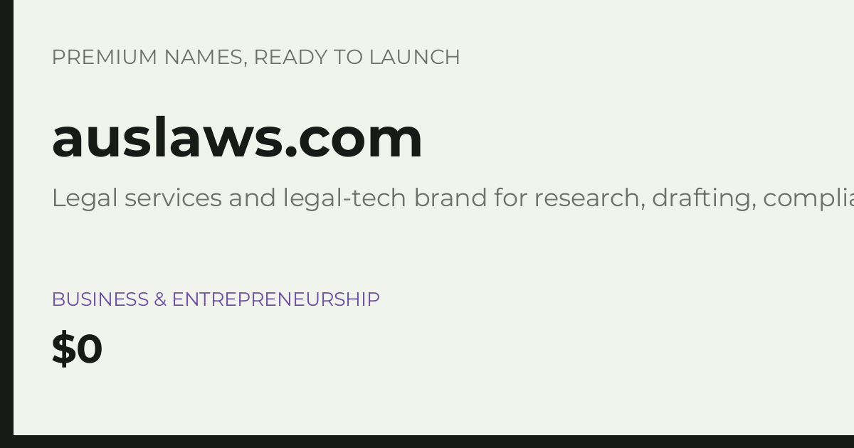 Brand preview for auslaws.com