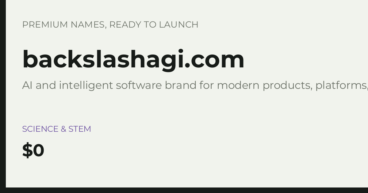 Brand preview for backslashagi.com