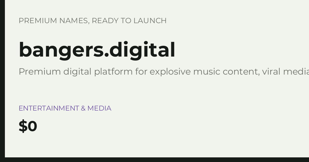 Brand preview for bangers.digital