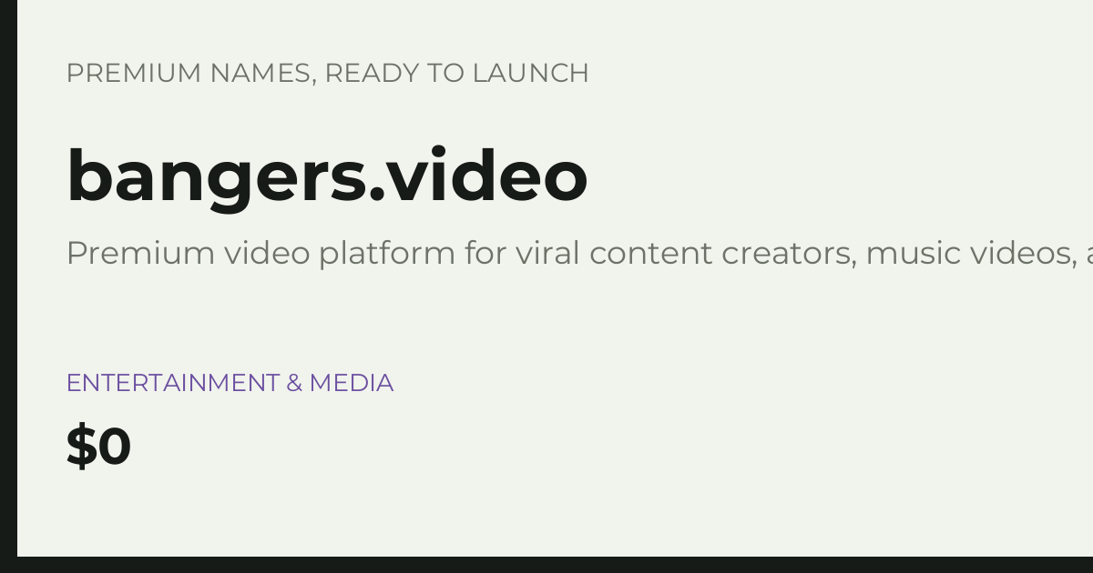 Brand preview for bangers.video