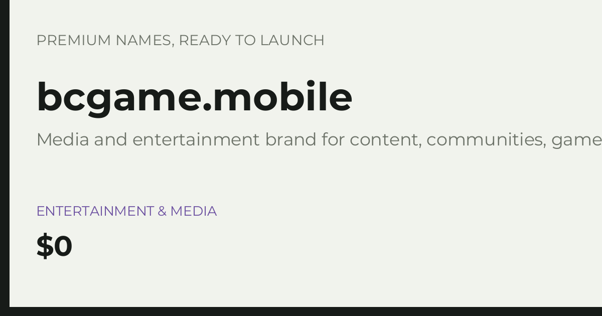 Brand preview for bcgame.mobile
