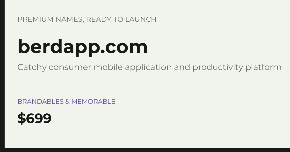 Brand preview for berdapp.com
