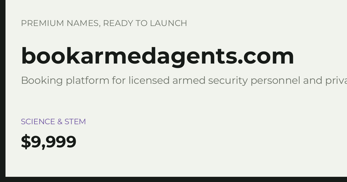 Brand preview for bookarmedagents.com