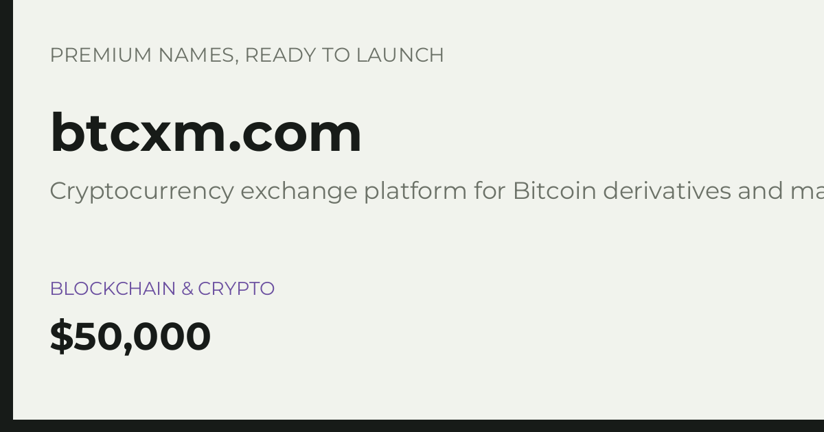 Brand preview for btcxm.com