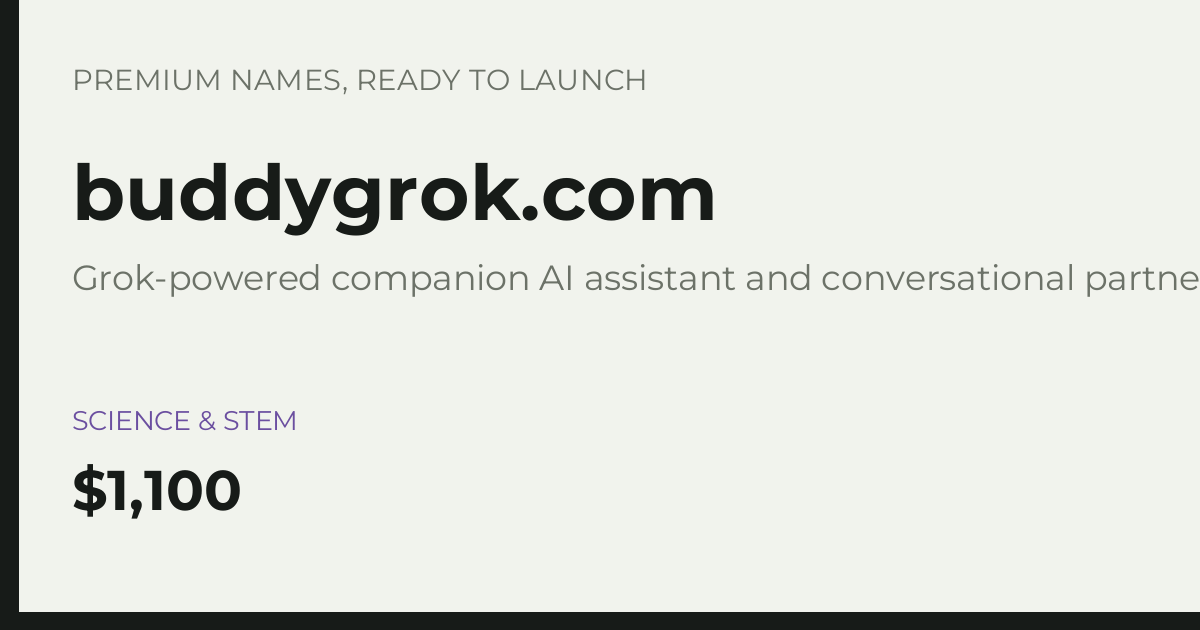 Brand preview for buddygrok.com