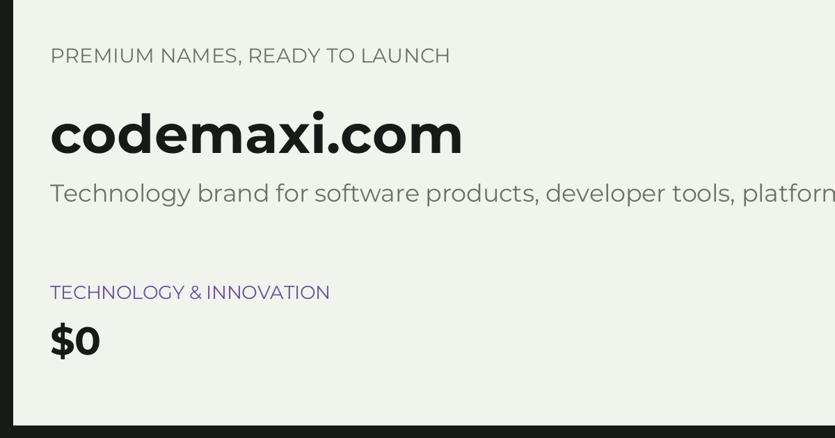 Brand preview for codemaxi.com
