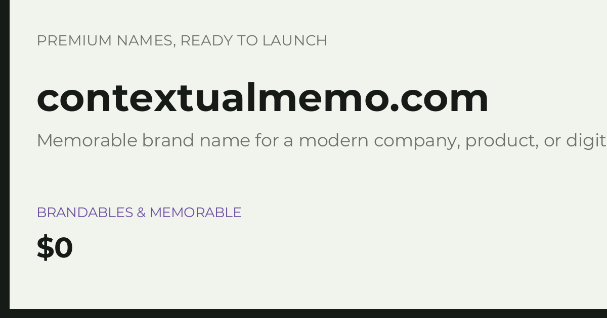 Brand preview for contextualmemo.com