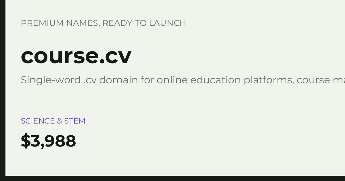Brand preview for course.cv