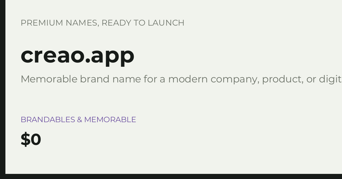 Brand preview for creao.app