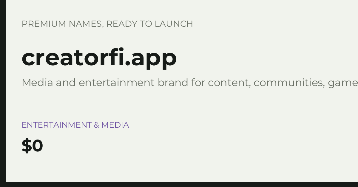 Brand preview for creatorfi.app