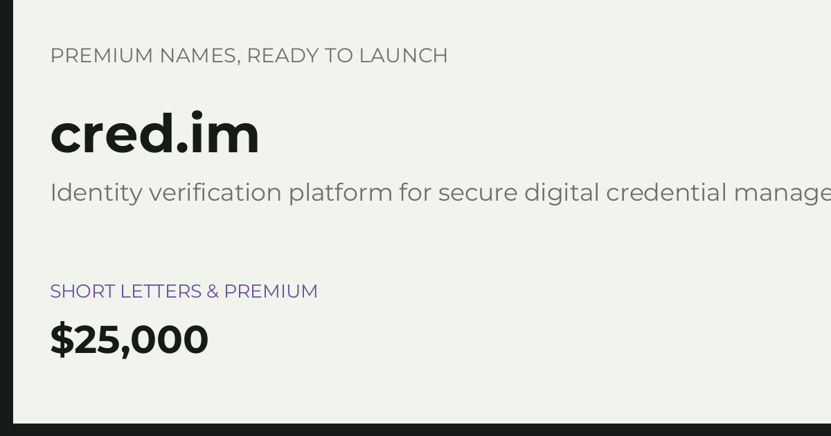 Brand preview for cred.im