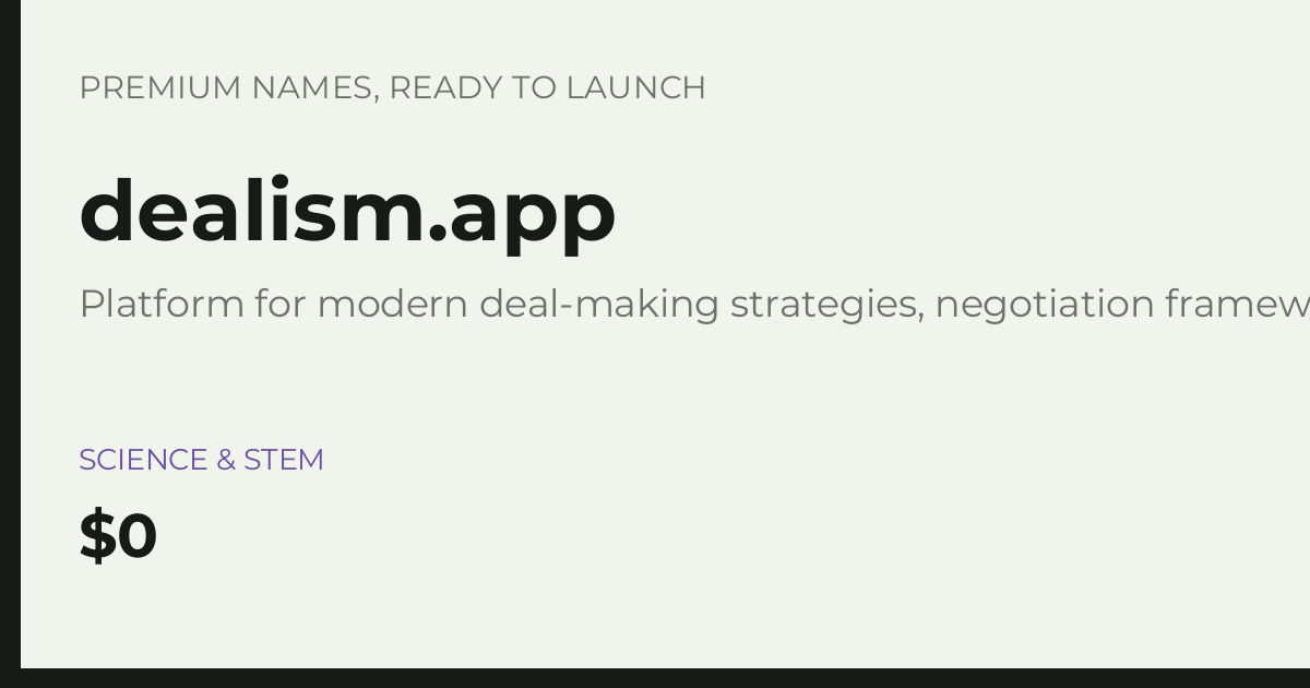Brand preview for dealism.app
