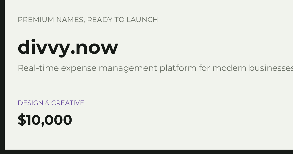 Brand preview for divvy.now