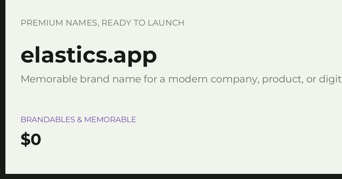 Brand preview for elastics.app