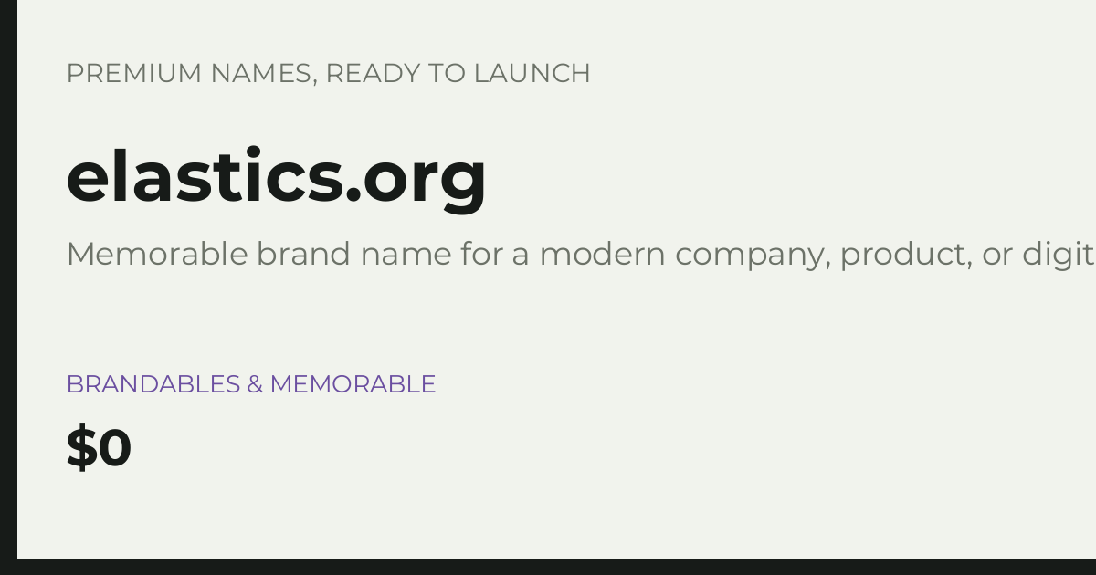 Brand preview for elastics.org