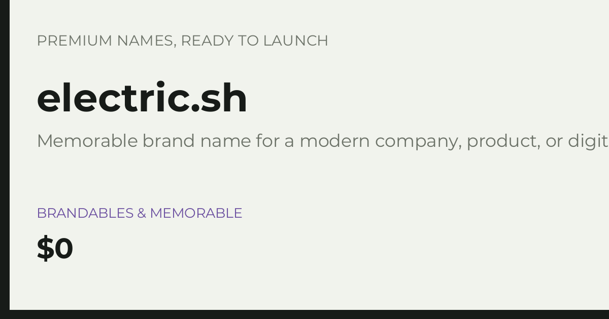 Brand preview for electric.sh