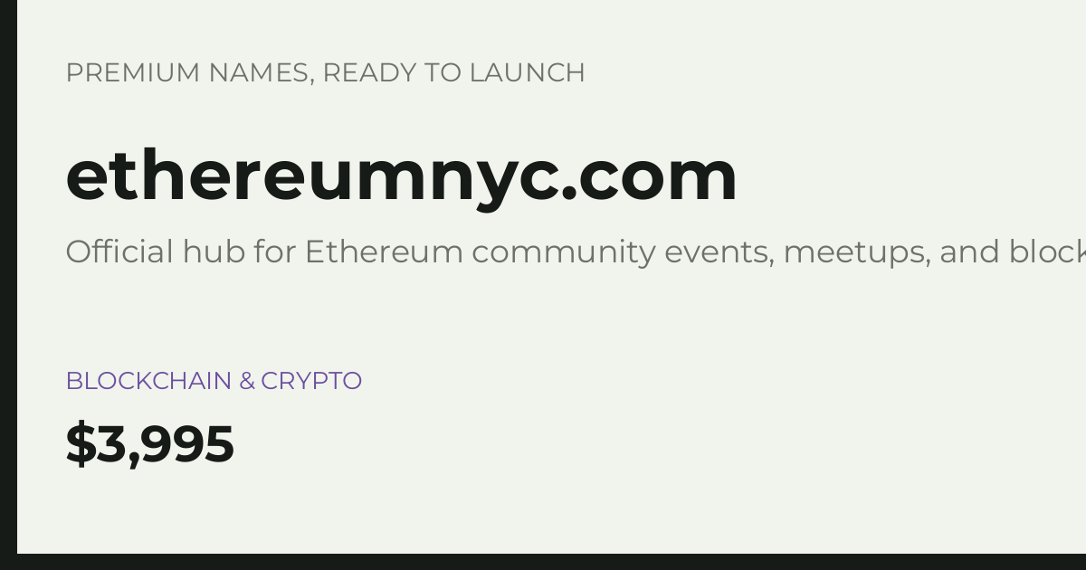 Brand preview for ethereumnyc.com