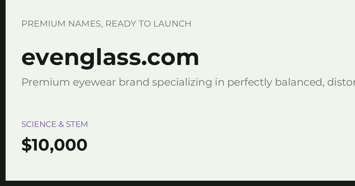 Brand preview for evenglass.com