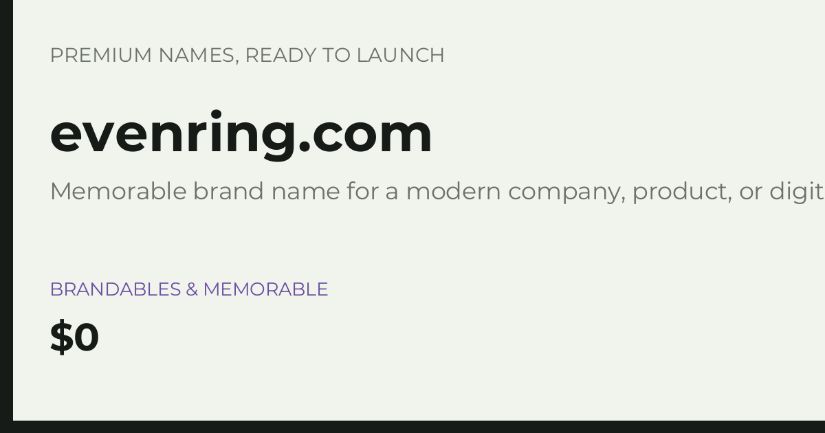 Brand preview for evenring.com