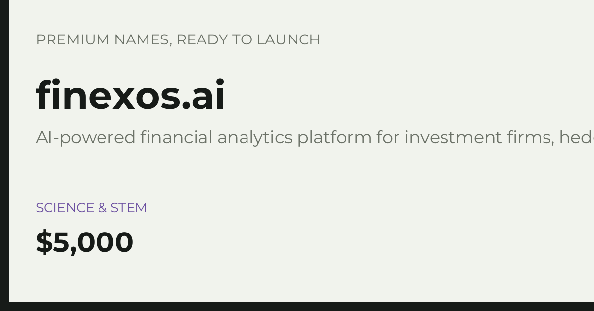 Brand preview for finexos.ai