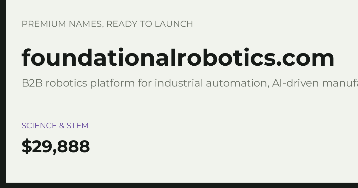 Brand preview for foundationalrobotics.com