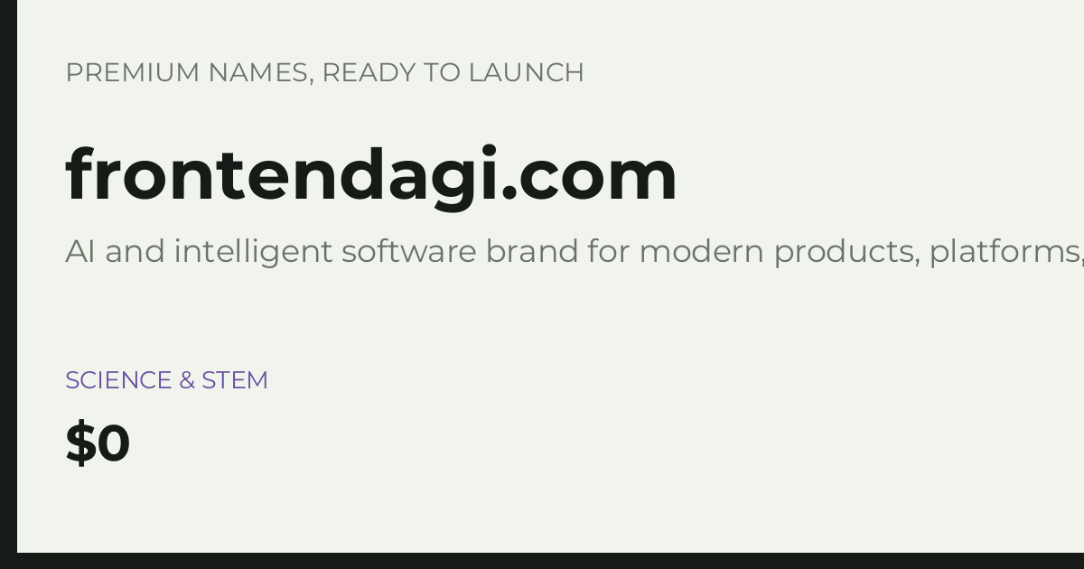 Brand preview for frontendagi.com
