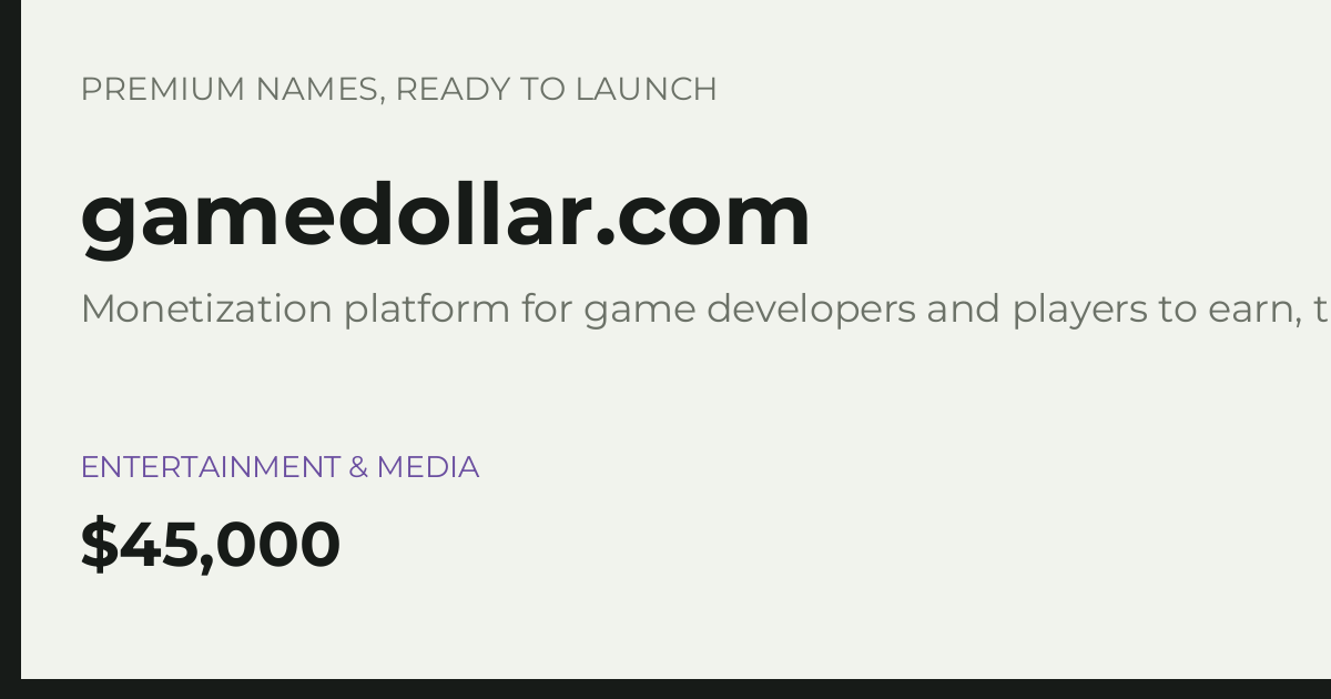 Brand preview for gamedollar.com