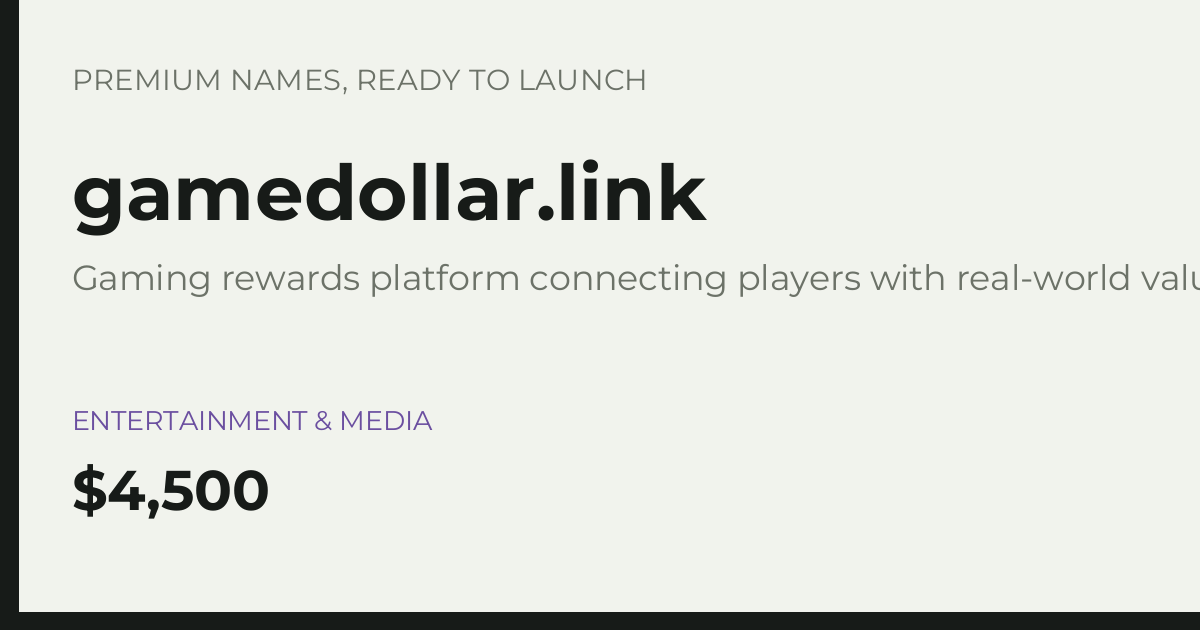 Brand preview for gamedollar.link