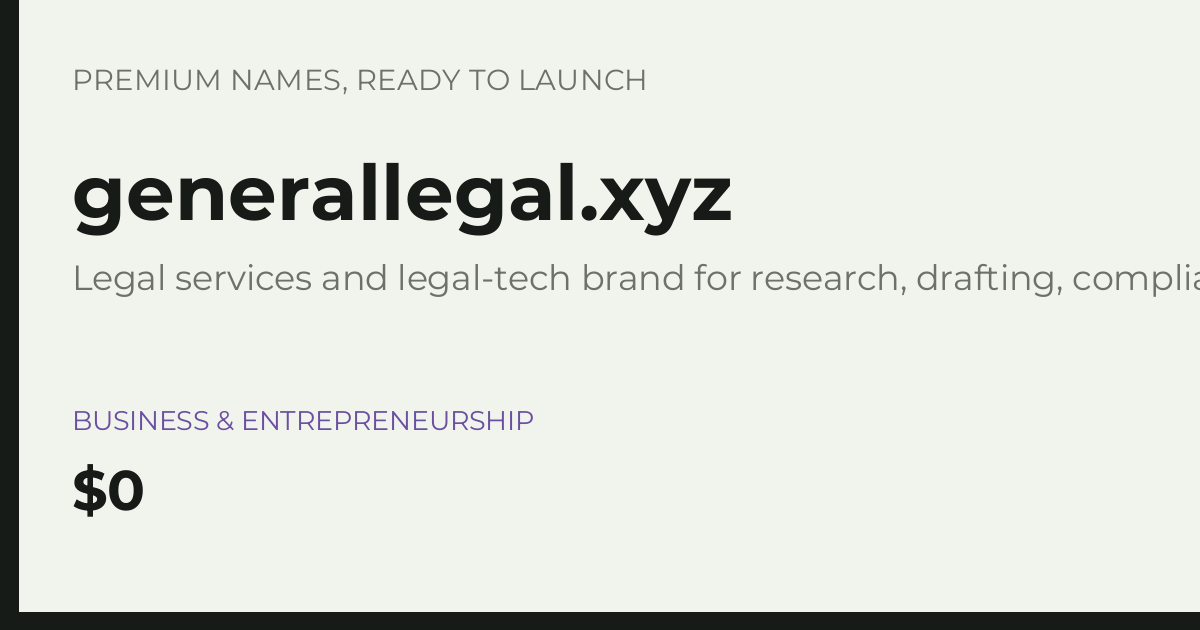 Brand preview for generallegal.xyz
