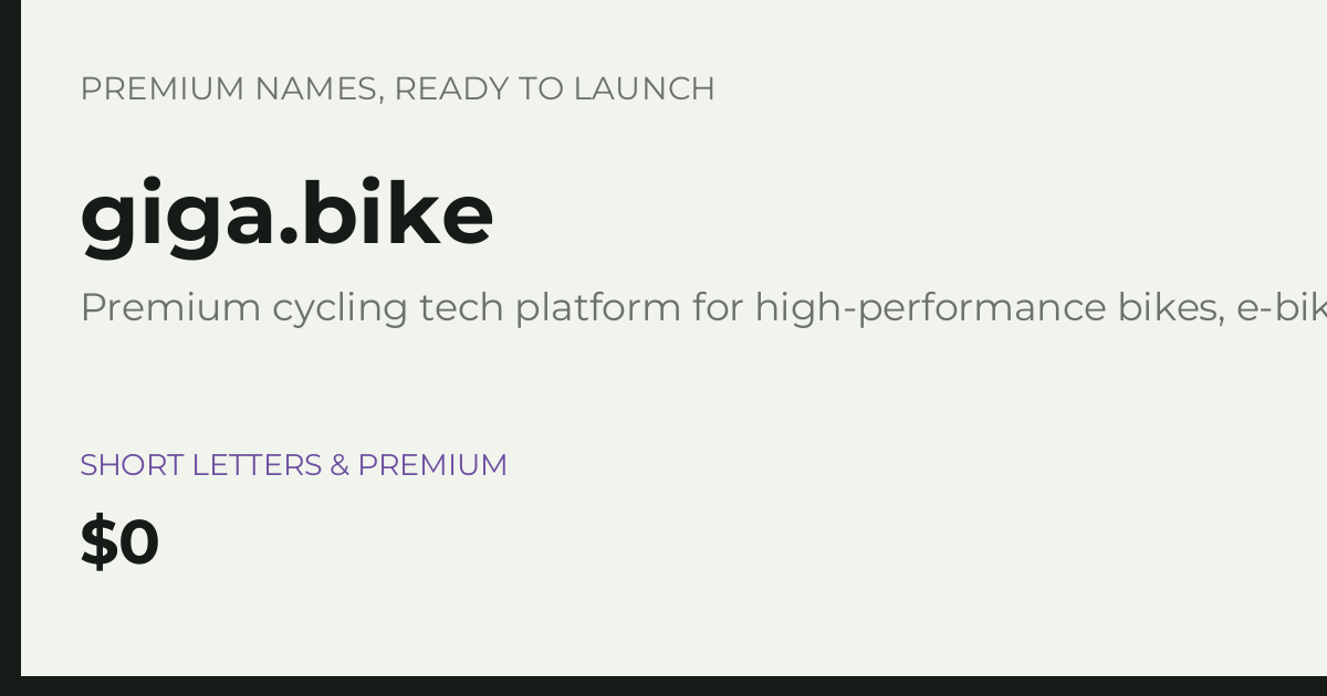 Brand preview for giga.bike