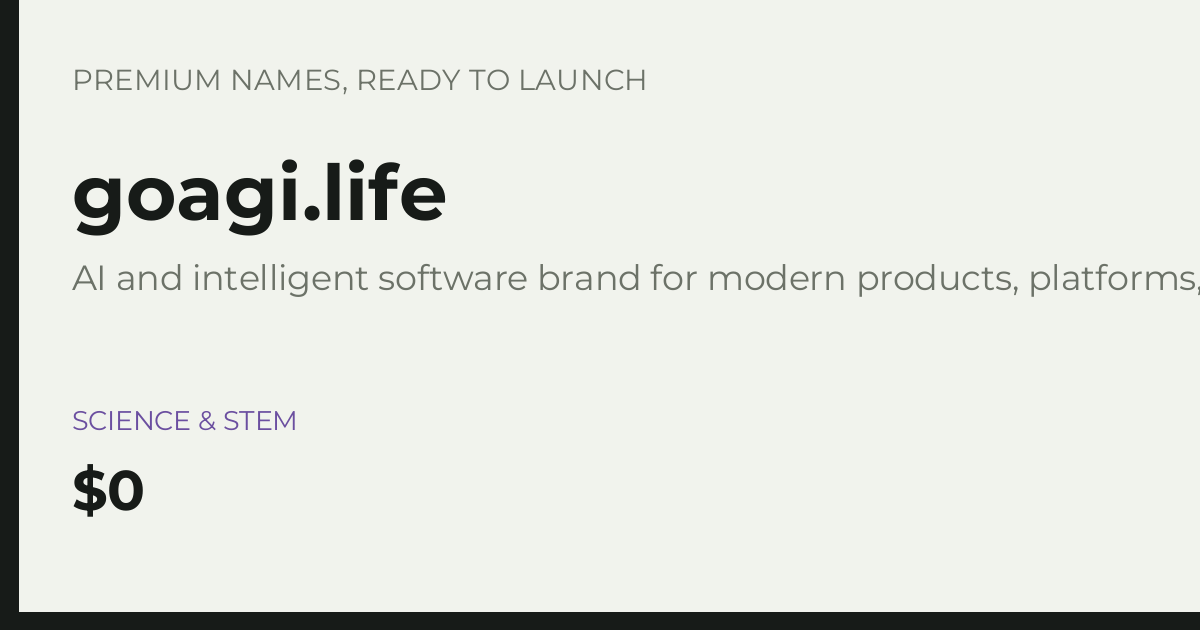 Brand preview for goagi.life