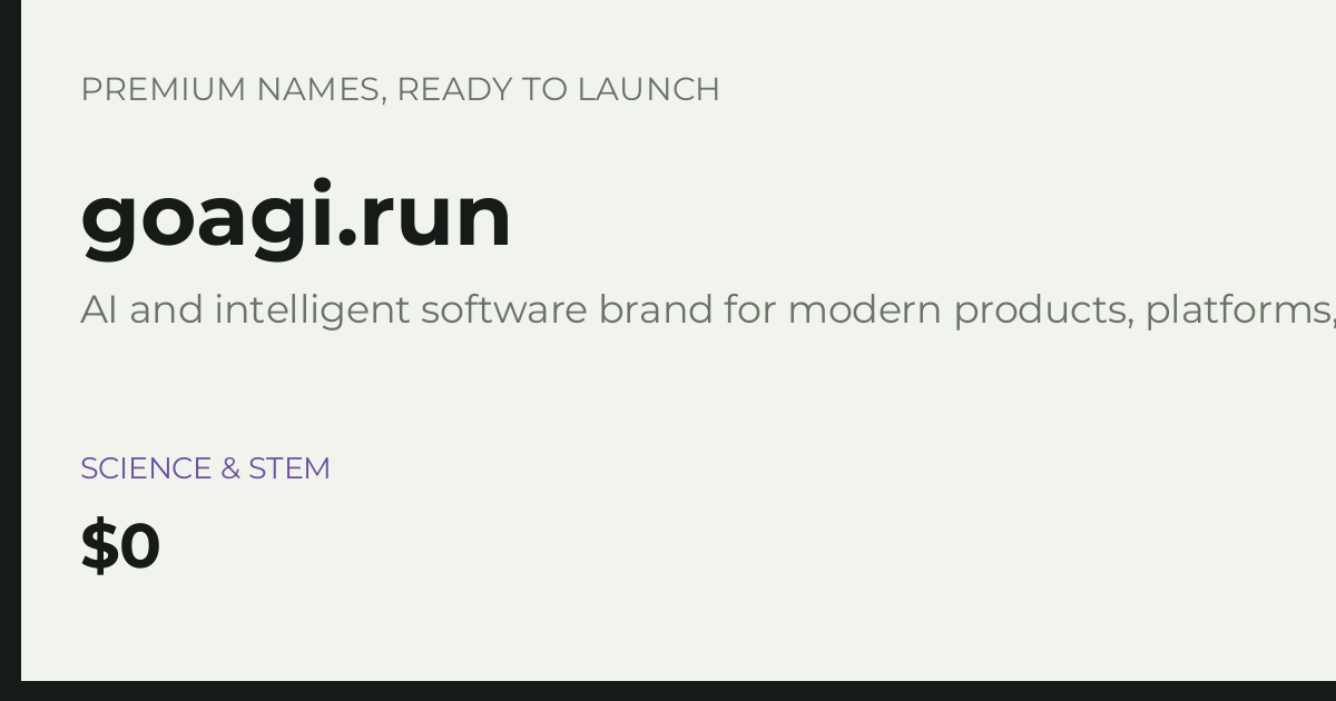 Brand preview for goagi.run