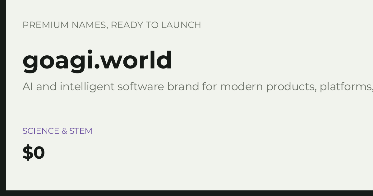 Brand preview for goagi.world