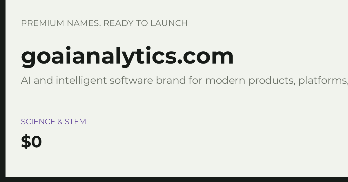 Brand preview for goaianalytics.com