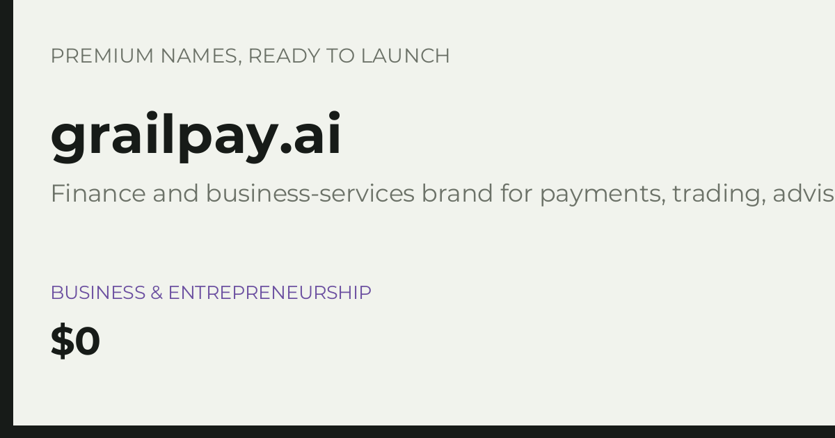 Brand preview for grailpay.ai