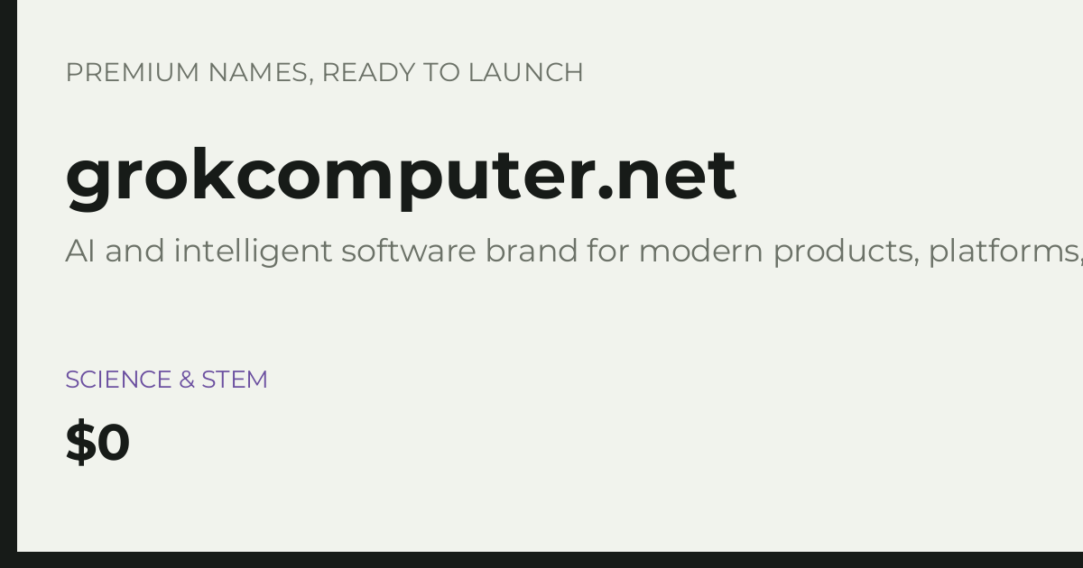 Brand preview for grokcomputer.net