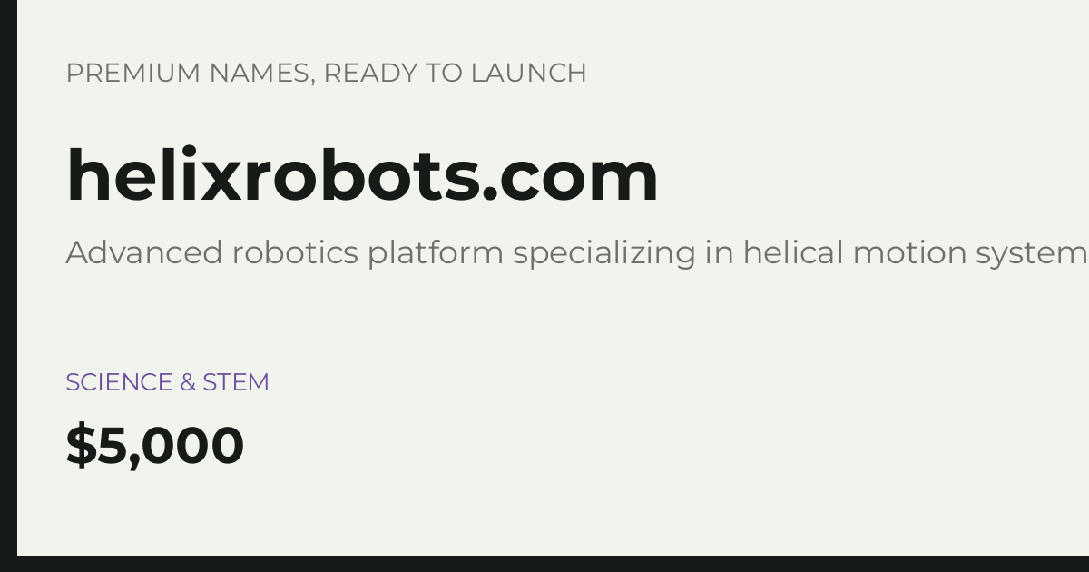Brand preview for helixrobots.com