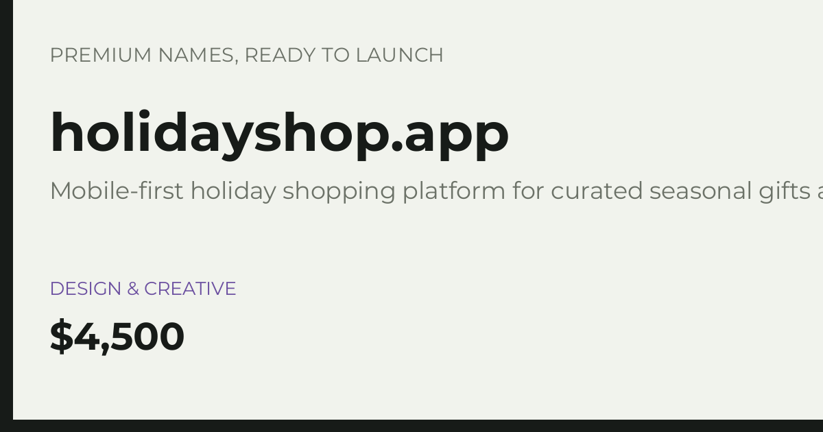 Brand preview for holidayshop.app