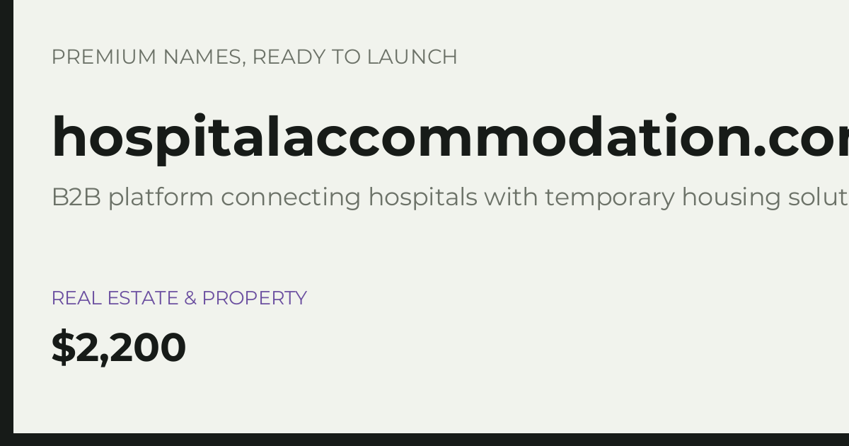 Brand preview for hospitalaccommodation.com