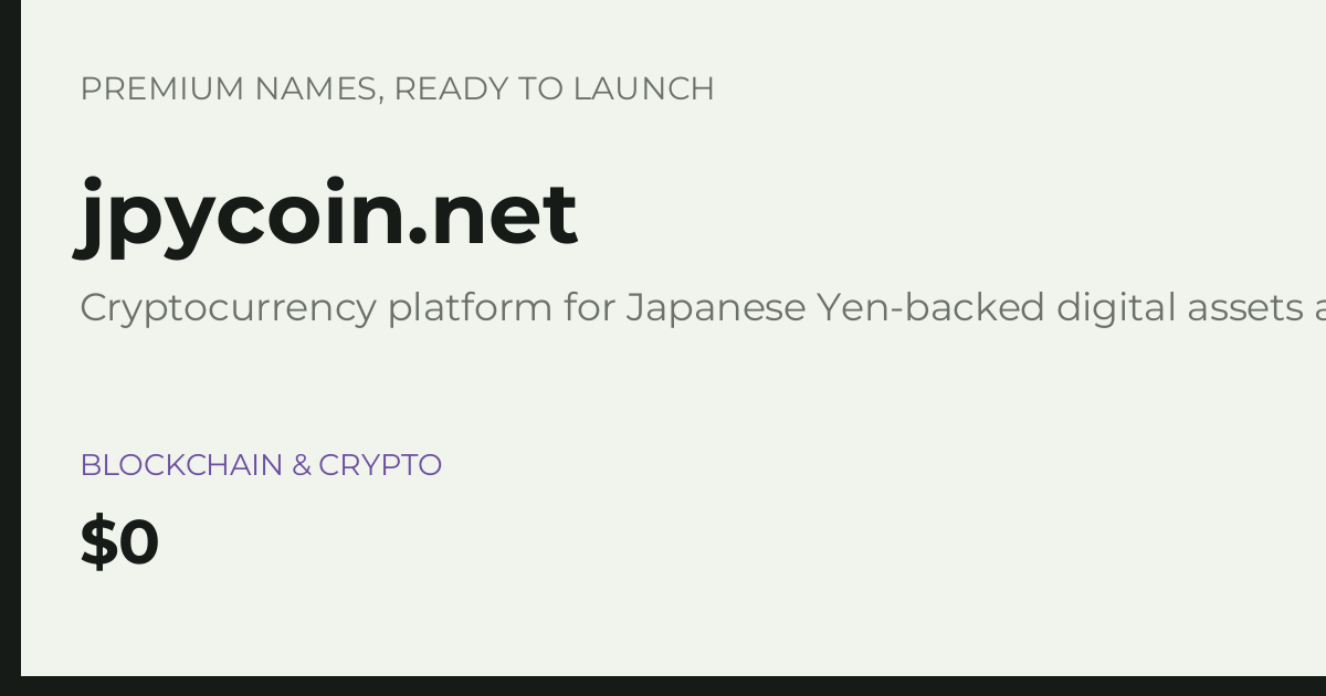 Brand preview for jpycoin.net