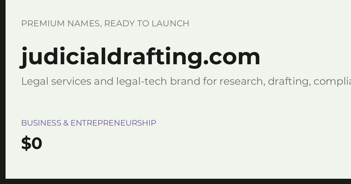 Brand preview for judicialdrafting.com